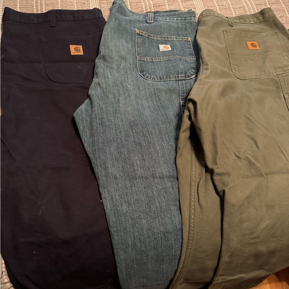 Carhartt Men's Pants - Black Blue and Green